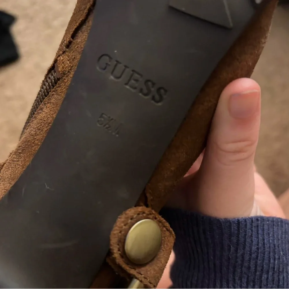 GUESS Brown Suede High Heel Ankle - Picture 3 of 4